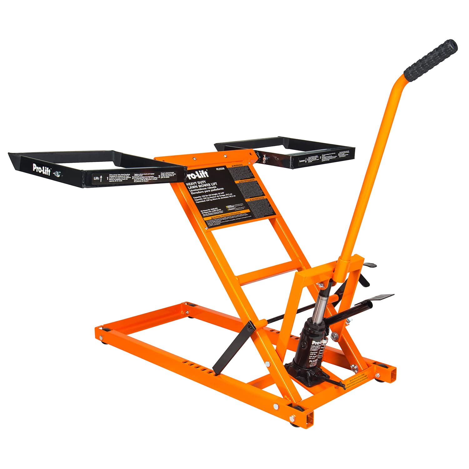 Pro Lift PL5550 Lawn Mower Lift with Hydraulic Jack for Riding Tractors and Zero Turn Lawn Mowers - 550 Lbs Capacity,Orange - Pro - Lift