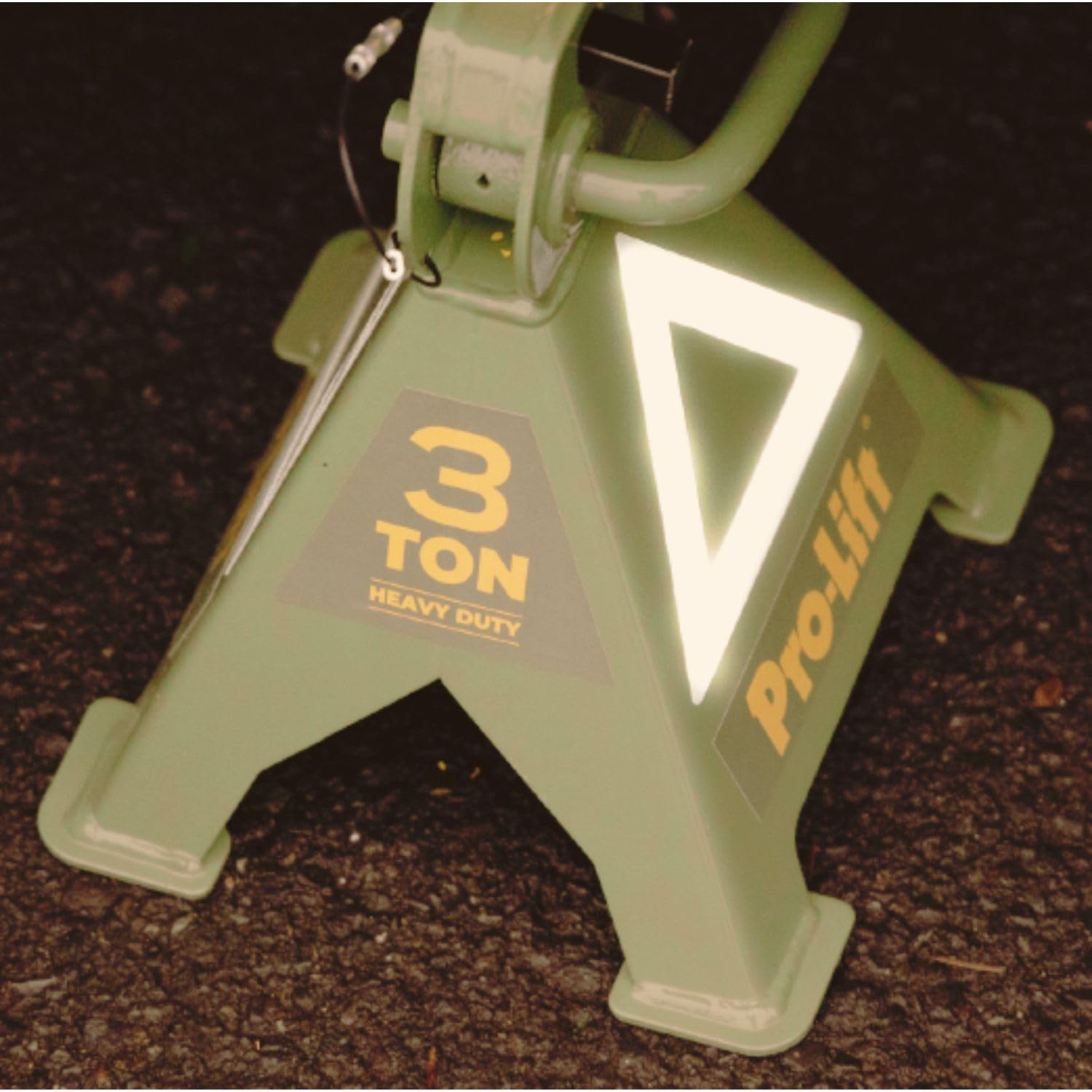 Pro - Lift Trifecta 2 - Ton Jack Stand Pair with Reflective Glow - in - the - Dark Safety Triangle, Double Locking Pins, and Extra - Wide Stable Base - Pro - Lift