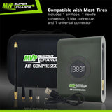 MVPSupercharge Tire Inflator Air Compressor - Rechargeable Li - ion 10000 mAh - Pro - Lift