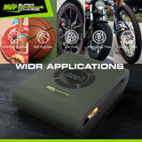 MVPSupercharge Tire Inflator Air Compressor - Rechargeable Li - ion 10000 mAh - Pro - Lift