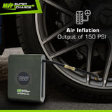 MVPSupercharge Tire Inflator Air Compressor - Rechargeable Li - ion 10000 mAh - Pro - Lift