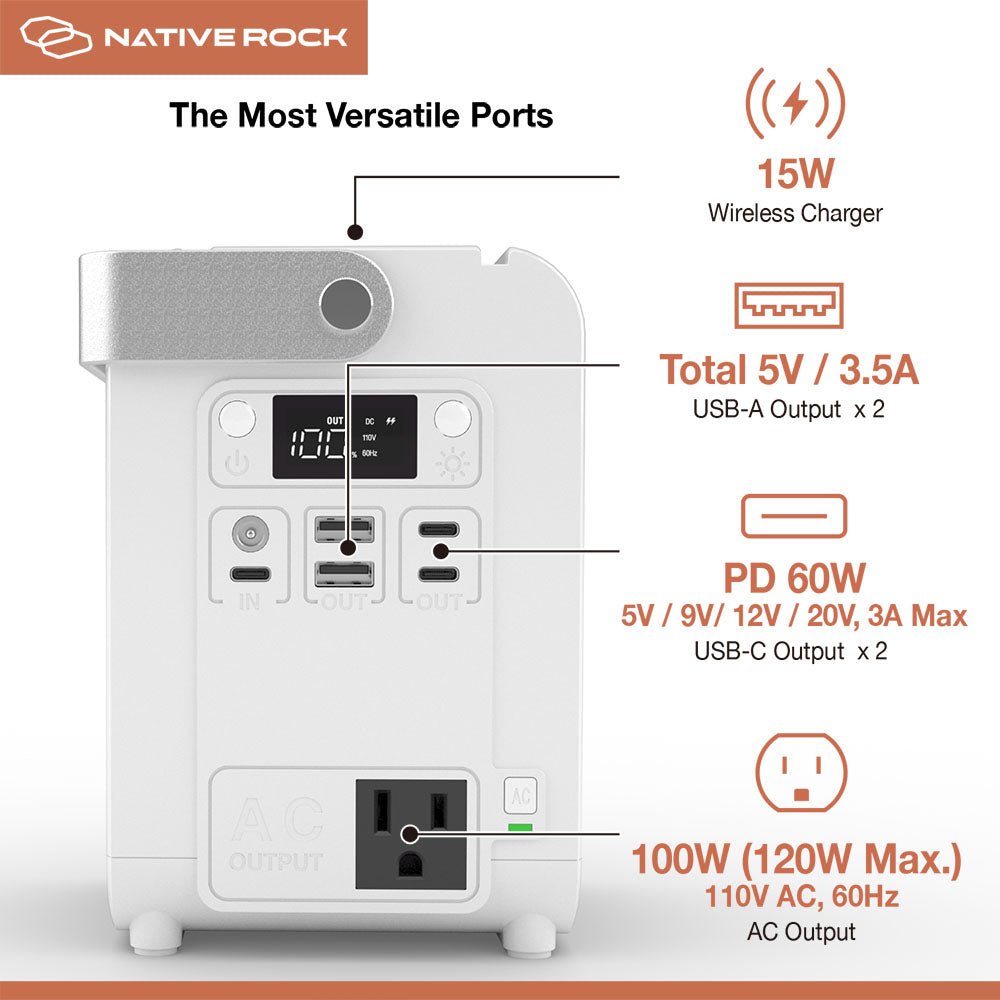 Native Rock 100W Portable Power Station & Wireless Charger - Pro - Lift