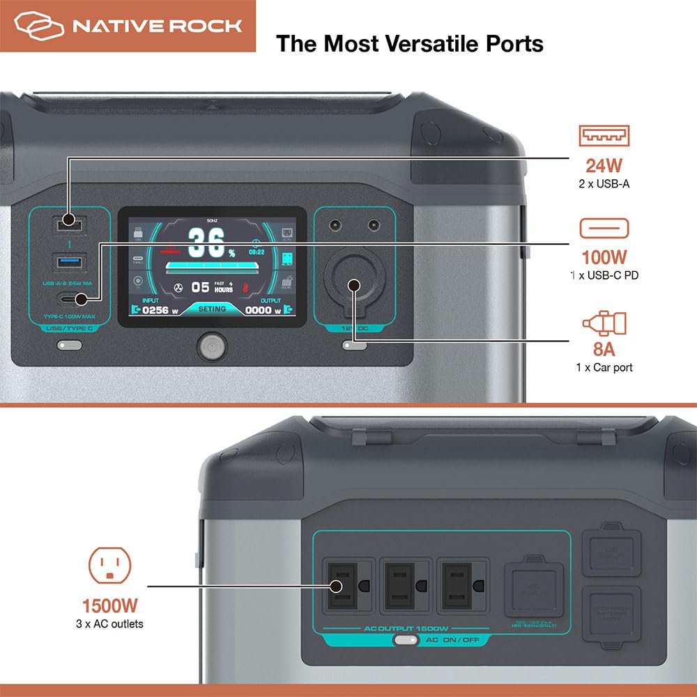 Native Rock 1500W Portable Power Station - Pro - Lift