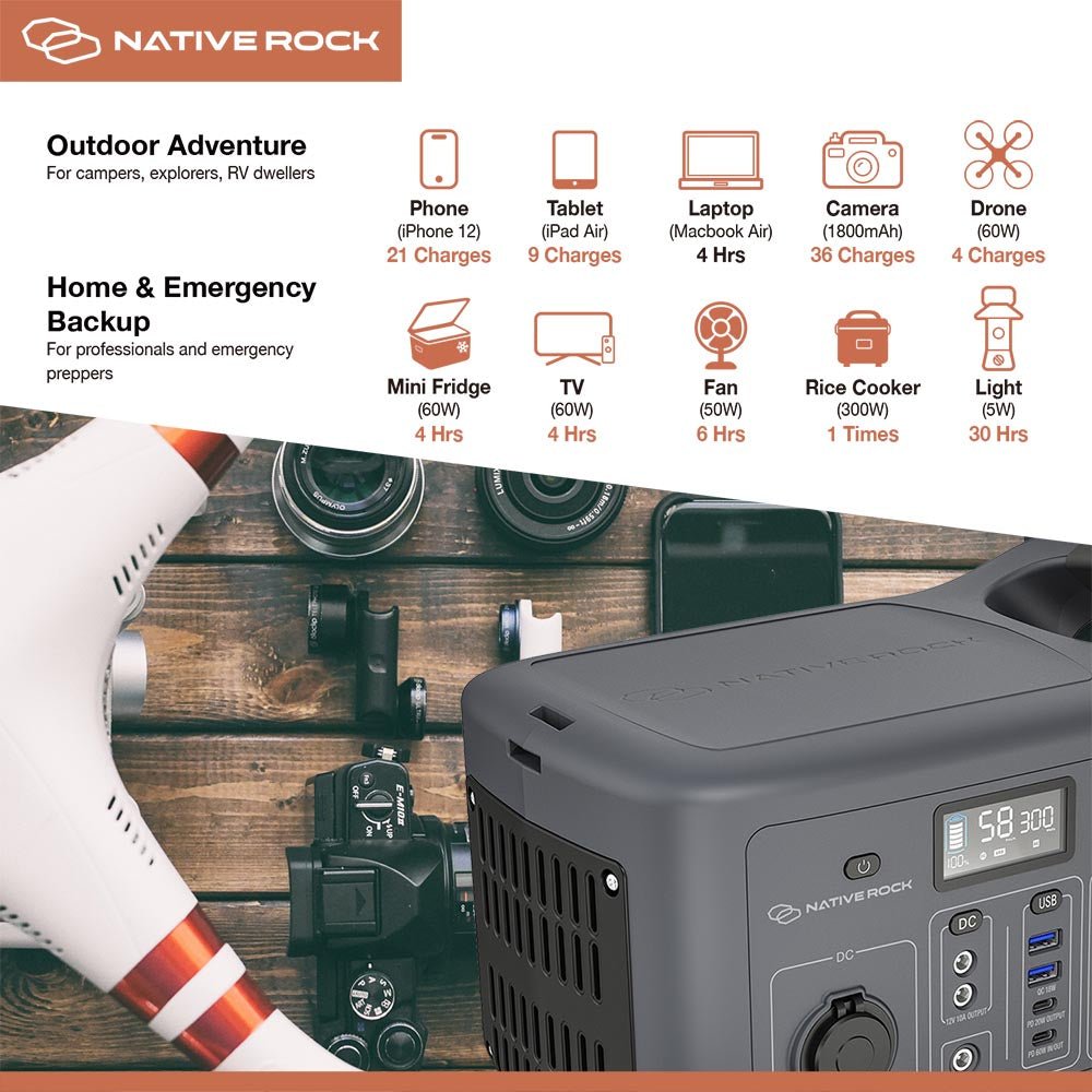 Native Rock 300W Portable Power Station - Pro - Lift