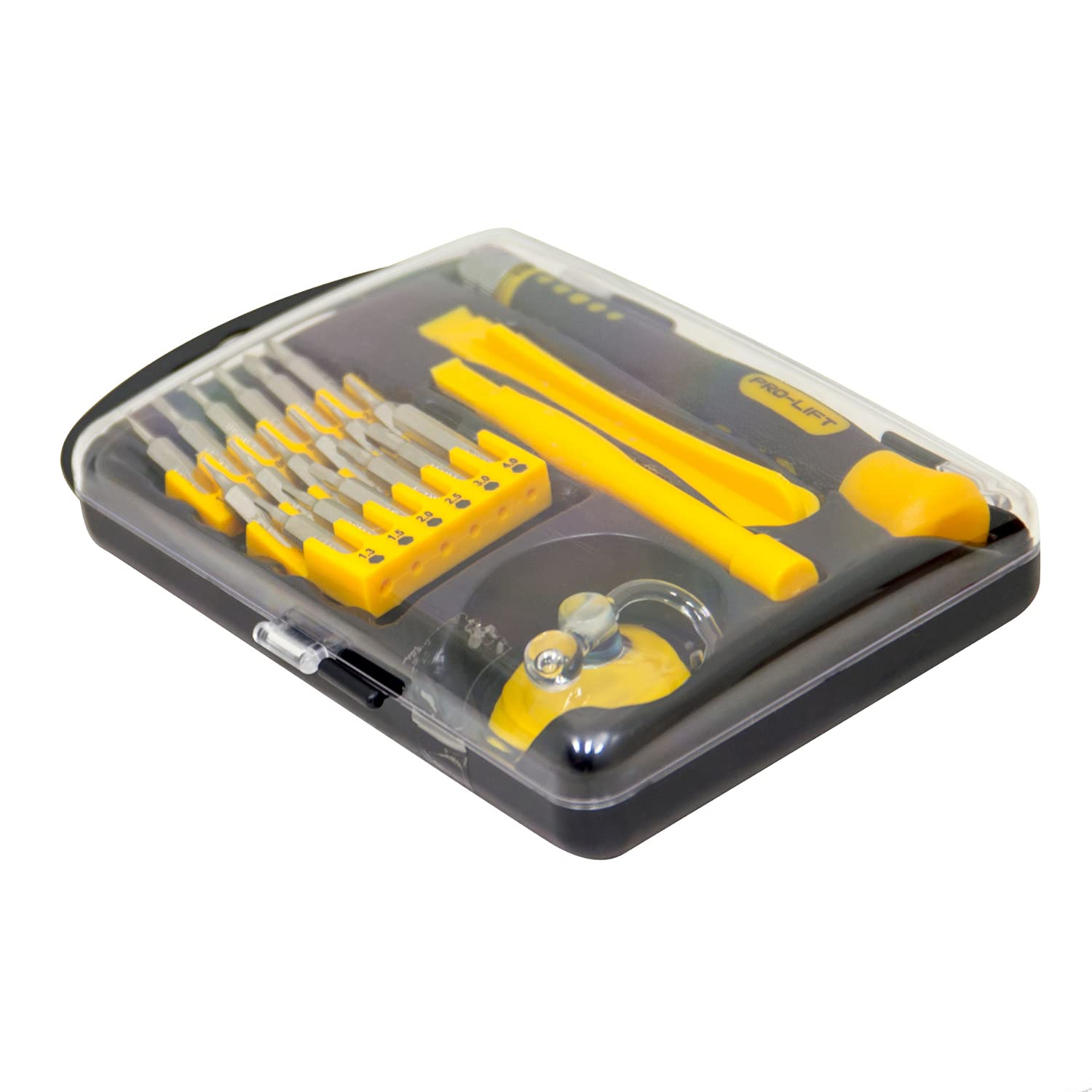 Pro - Lift 23 - in - 1 Precision Repair Tool Set - Includes multi screwdrivers, 18 bits, and a case for repairing laptops, eyeglasses, phones, watches, cameras, TVs, PCs, and other electronics - Pro - Lift