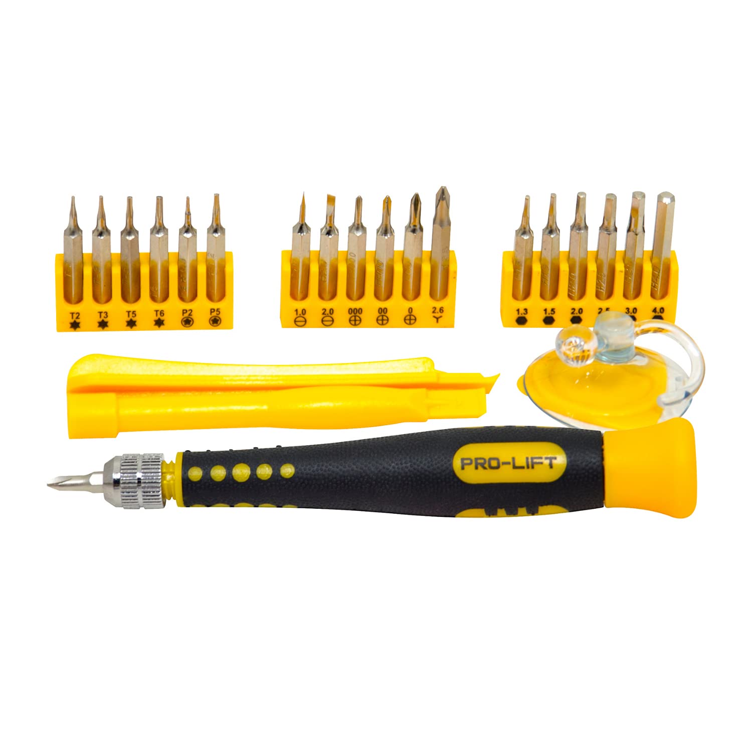 Pro - Lift 23 - in - 1 Precision Repair Tool Set - Includes multi screwdrivers, 18 bits, and a case for repairing laptops, eyeglasses, phones, watches, cameras, TVs, PCs, and other electronics - Pro - Lift