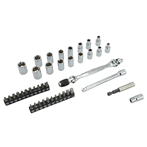 Pro - Lift 42 - Piece Socket Set - Packed with Multi Functional Handle Bits Sockets Adapter and more - Pro - Lift