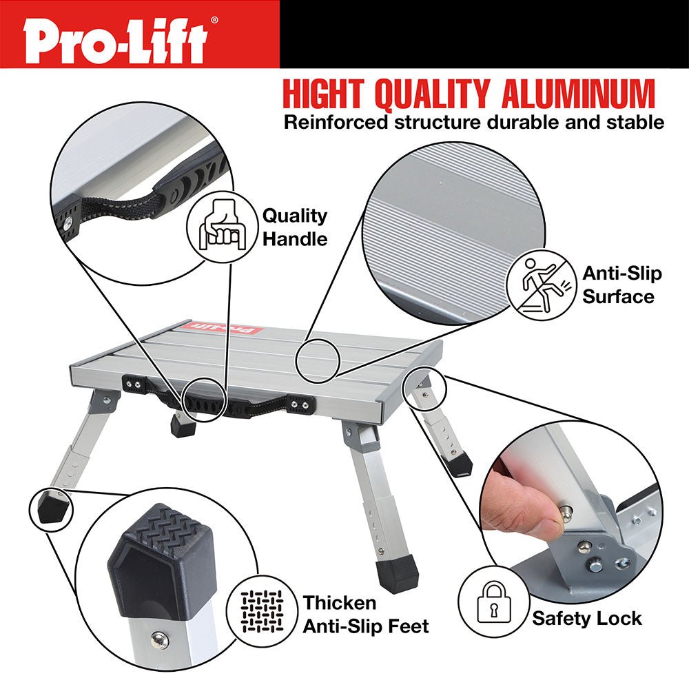 Pro - Lift Adjustable Height Folding Step Stool - Pro - Lift