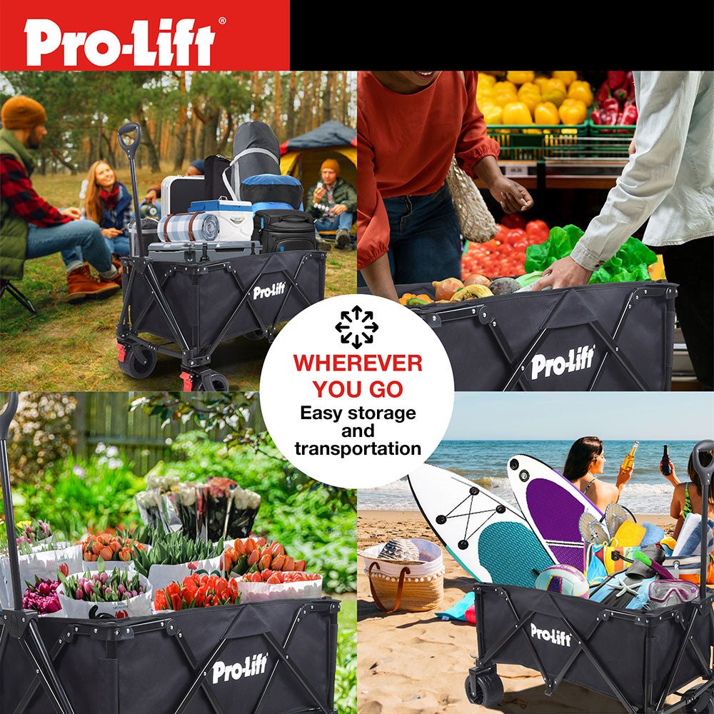 Pro - Lift Collapsible Folding Wagon – Black - Pro - Lift