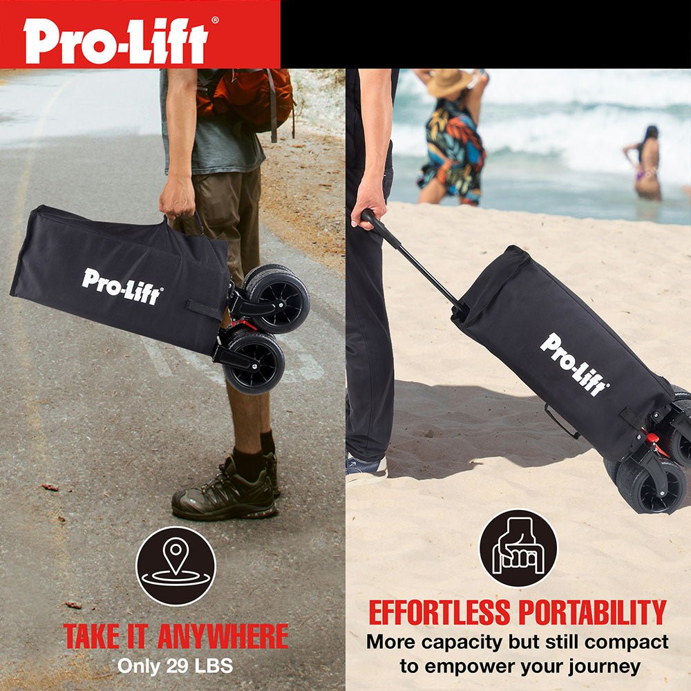 Pro - Lift Collapsible Folding Wagon – Black - Pro - Lift