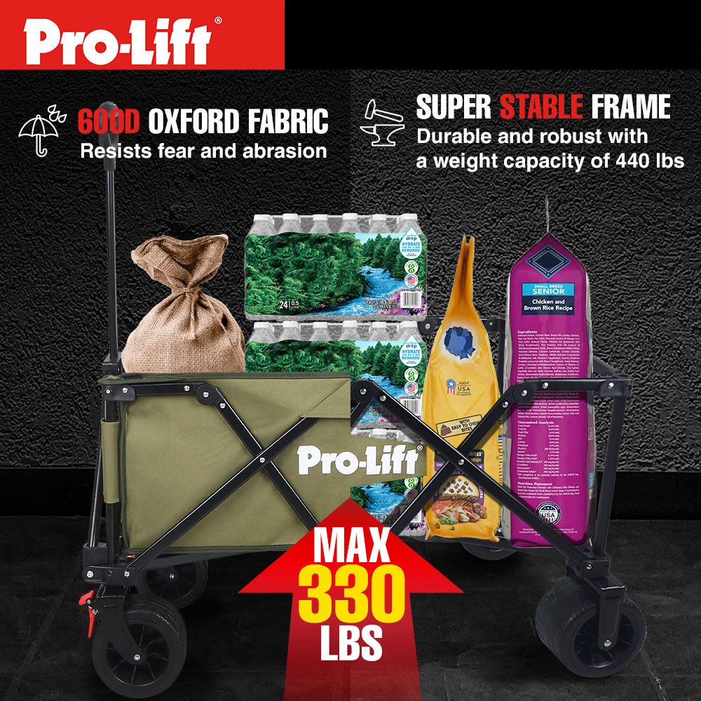 Pro - Lift Collapsible Folding Wagon – Green - Pro - Lift