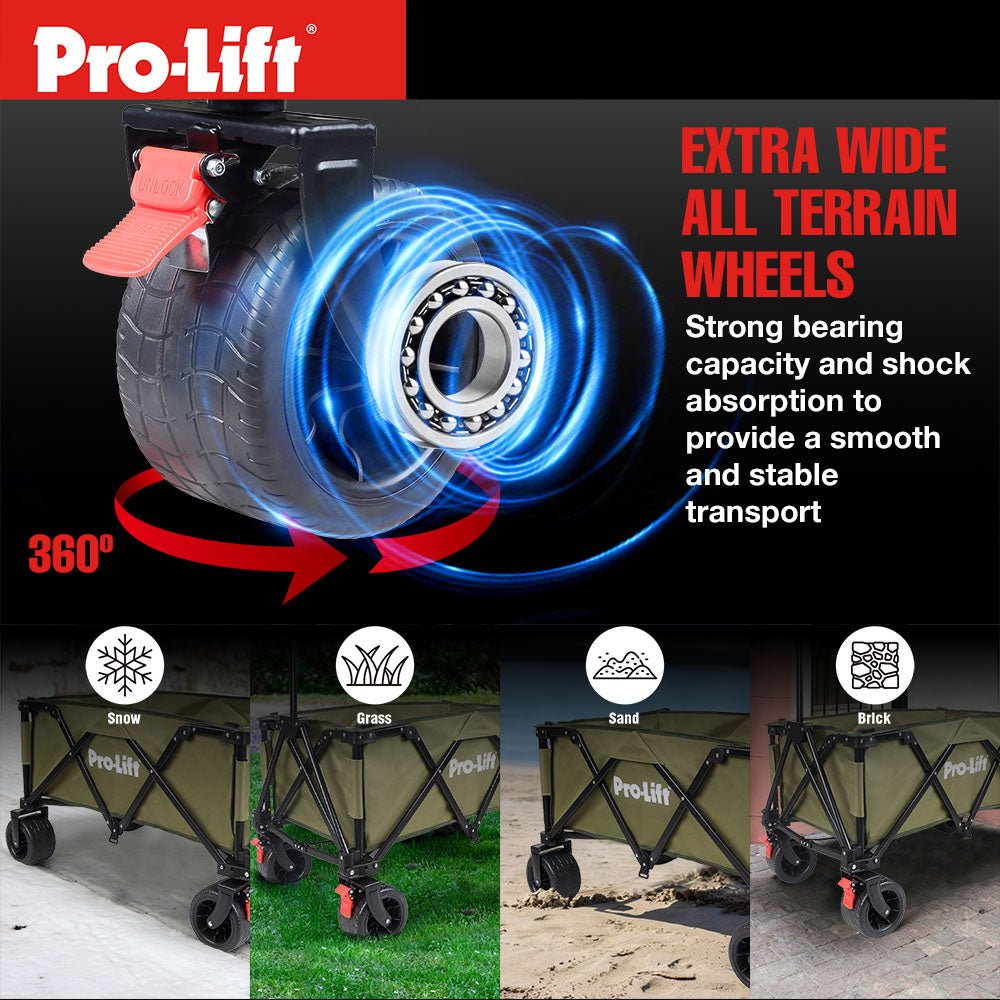 Pro - Lift Collapsible Folding Wagon – Green - Pro - Lift