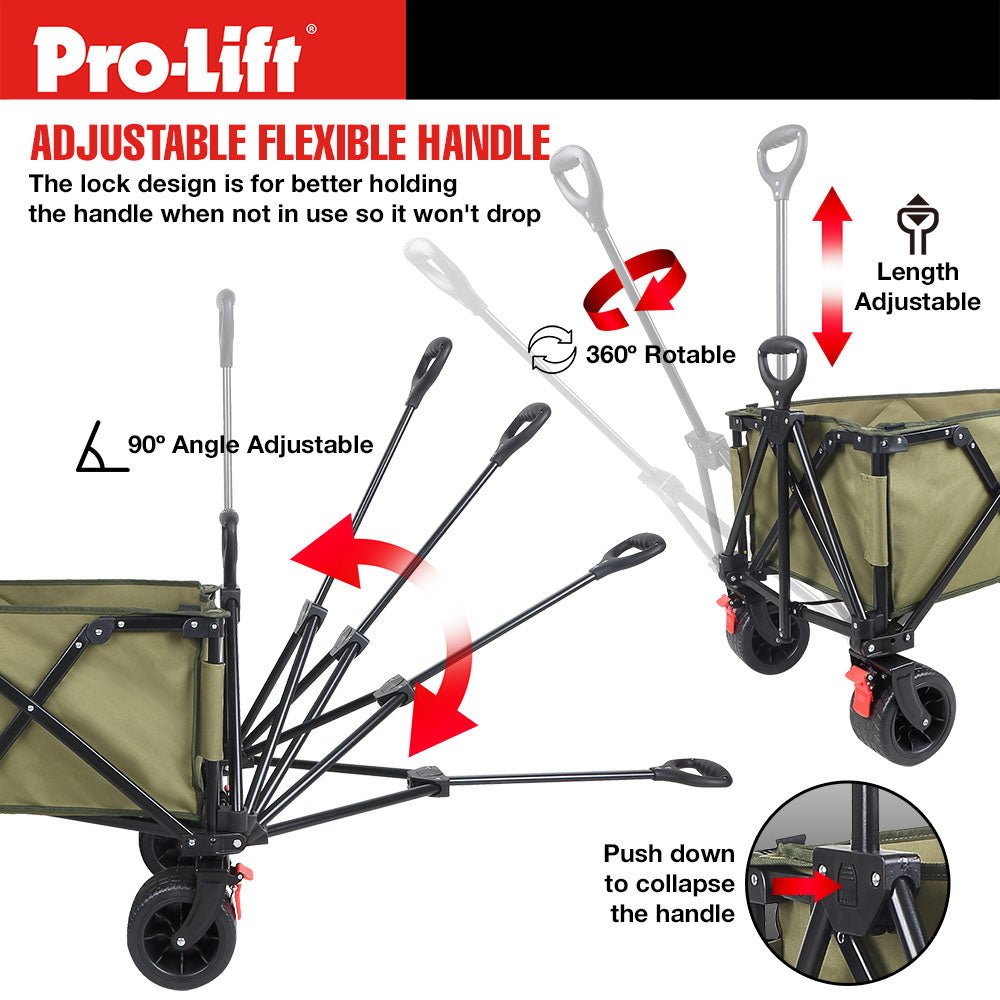 Pro - Lift Collapsible Folding Wagon – Green - Pro - Lift