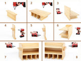 Pro - Lift Cordless Drill Organizer – wall mount power tool storage rack, 5 hanging slots, wooden M - 003W - Pro - Lift