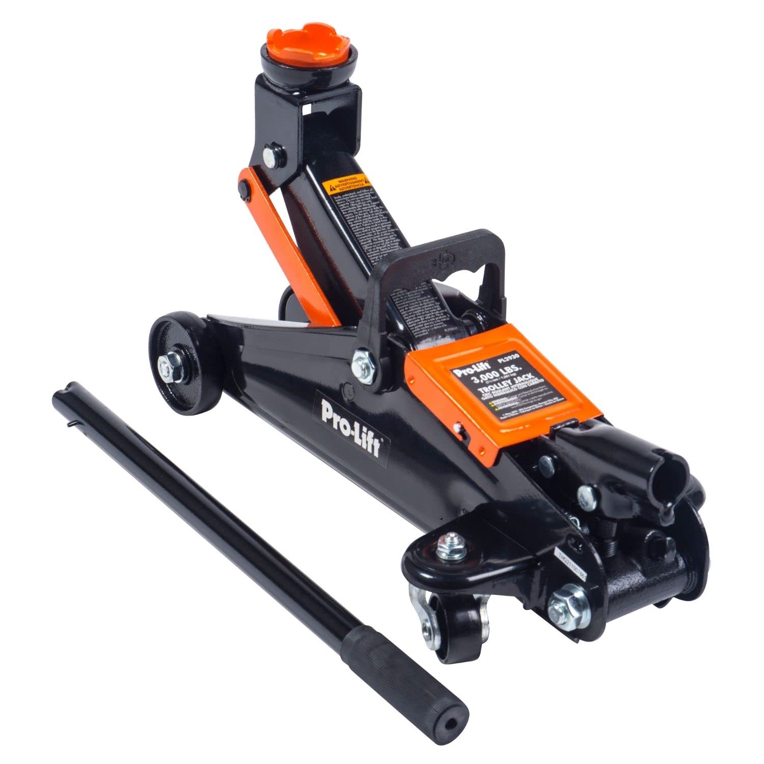 Pro - Lift Hydraulic 1.5 Ton Trolley Jack Car Lift with Blow Molded Storage Case - 3000 LBS Capacity Orange - Pro - Lift