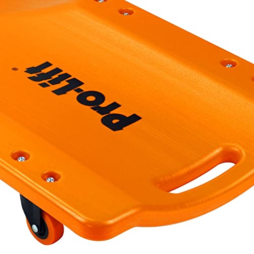 Pro - LifT Mechanic Plastic Creeper 36 Inch - Blow Molded Ergonomic HDPE Body with Padded Headrest - 300 Lbs Capacity Orange - Pro - Lift