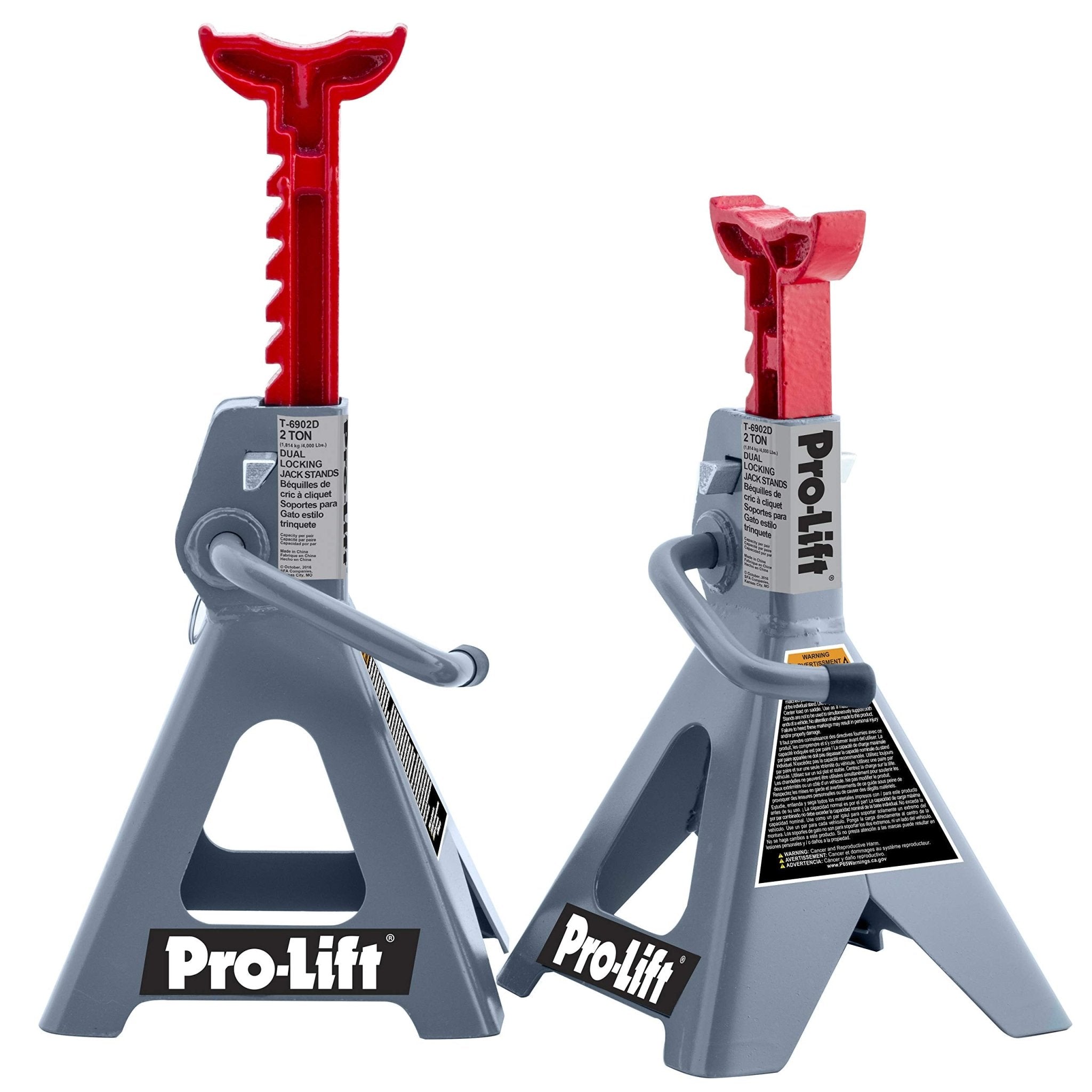 Pro - LifT T - 6902D Double Pin Jack Stand - 2 Ton, 1 Pack , Gray - Pro - Lift