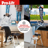 Pro - Lift Three Step Ladder with Storage - Pro - Lift