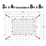 Pro - Lift Truck Bed Net – 3' x 4' Cargo Netting Stretches to 6' x 8' Square mesh Grid 4” x 4” - Pro - Lift