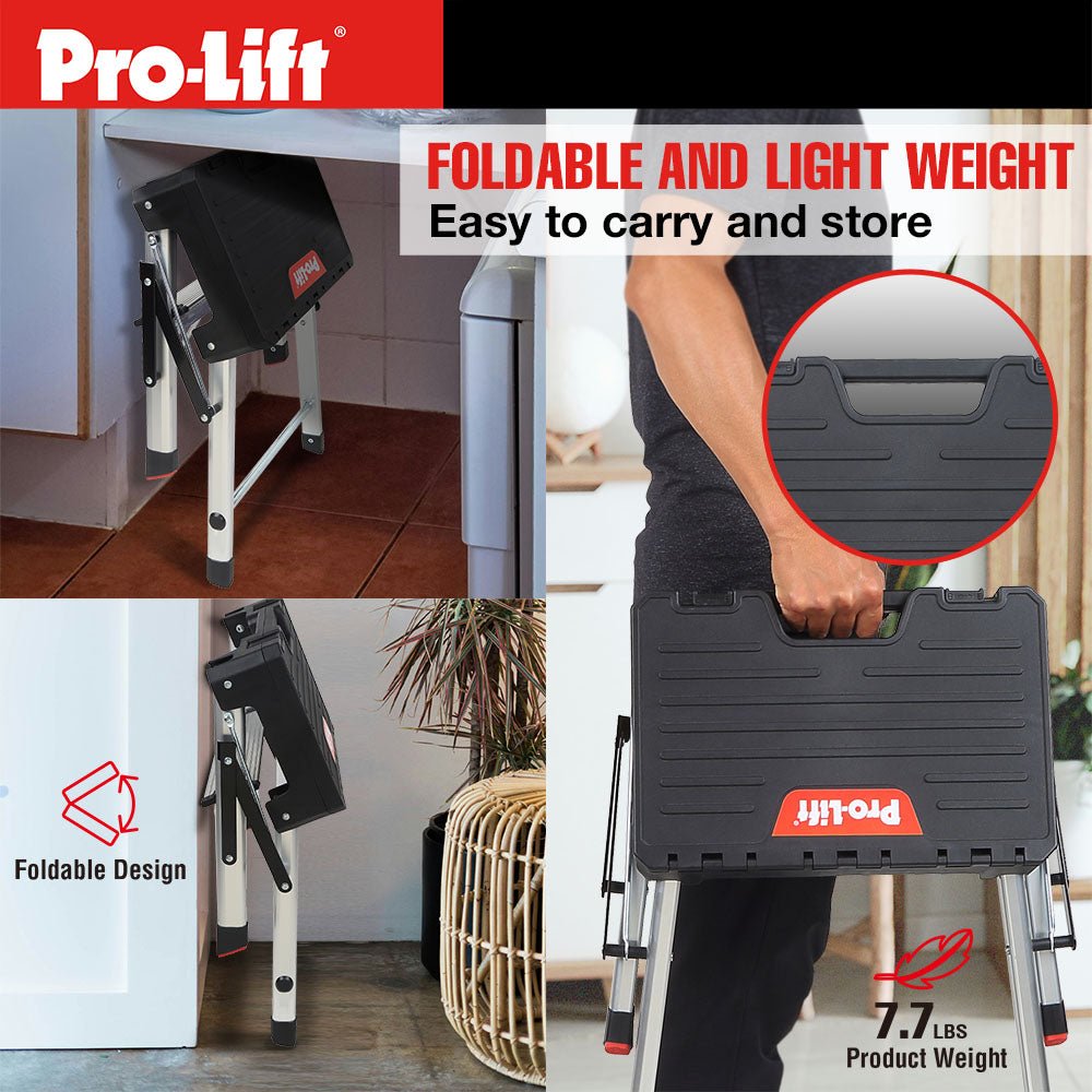 Pro - Lift Two Step Ladder with Storage - Pro - Lift