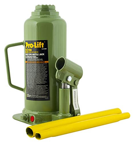 Pro - Lift Welded Bottle Jack 12 Ton - (24,000 Lbs) Capacity Hydraulic Lifting with Side Pump Two - Piece Handle - Pro - Lift