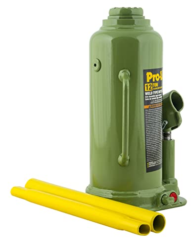 Pro - Lift Welded Bottle Jack 12 Ton - (24,000 Lbs) Capacity Hydraulic Lifting with Side Pump Two - Piece Handle - Pro - Lift