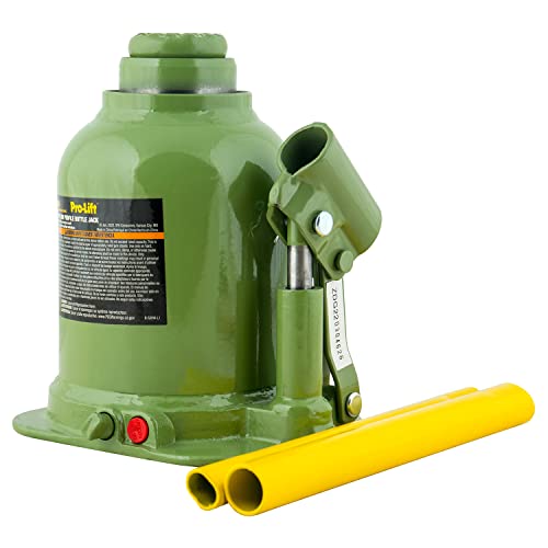 Pro - Lift Welded Bottle Jack 20 Ton - Low Profile (40,000 Lbs) Capacity Hydraulic Lifting with Side Pump Two - Piece Handle - Pro - Lift