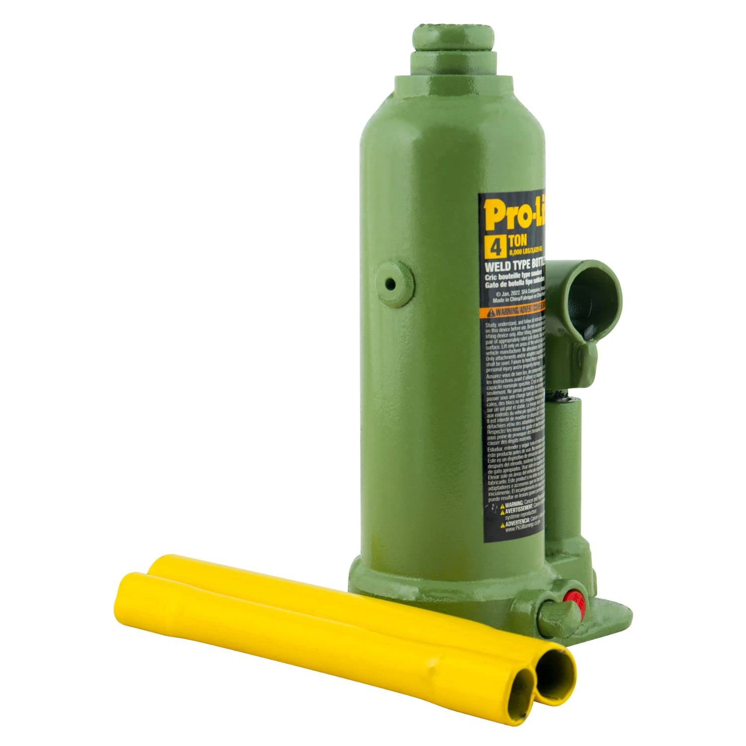 Pro - Lift Welded Bottle Jack 4 Ton - (8,000 Lbs) Capacity Hydraulic Lifting with Side Pump Two - Piece Handle - Pro - Lift