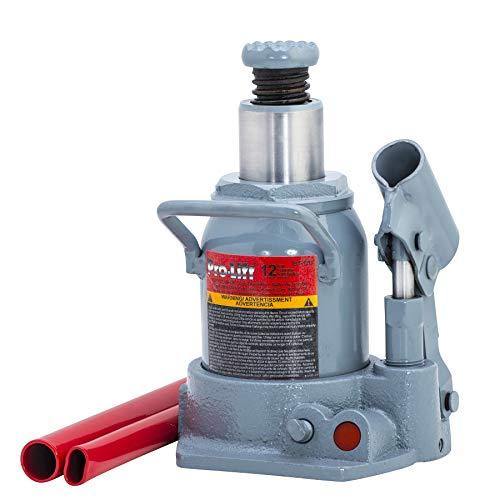 Grey Hydraulic Bottle Jack - 12 Ton Capacity - Pro-Lift