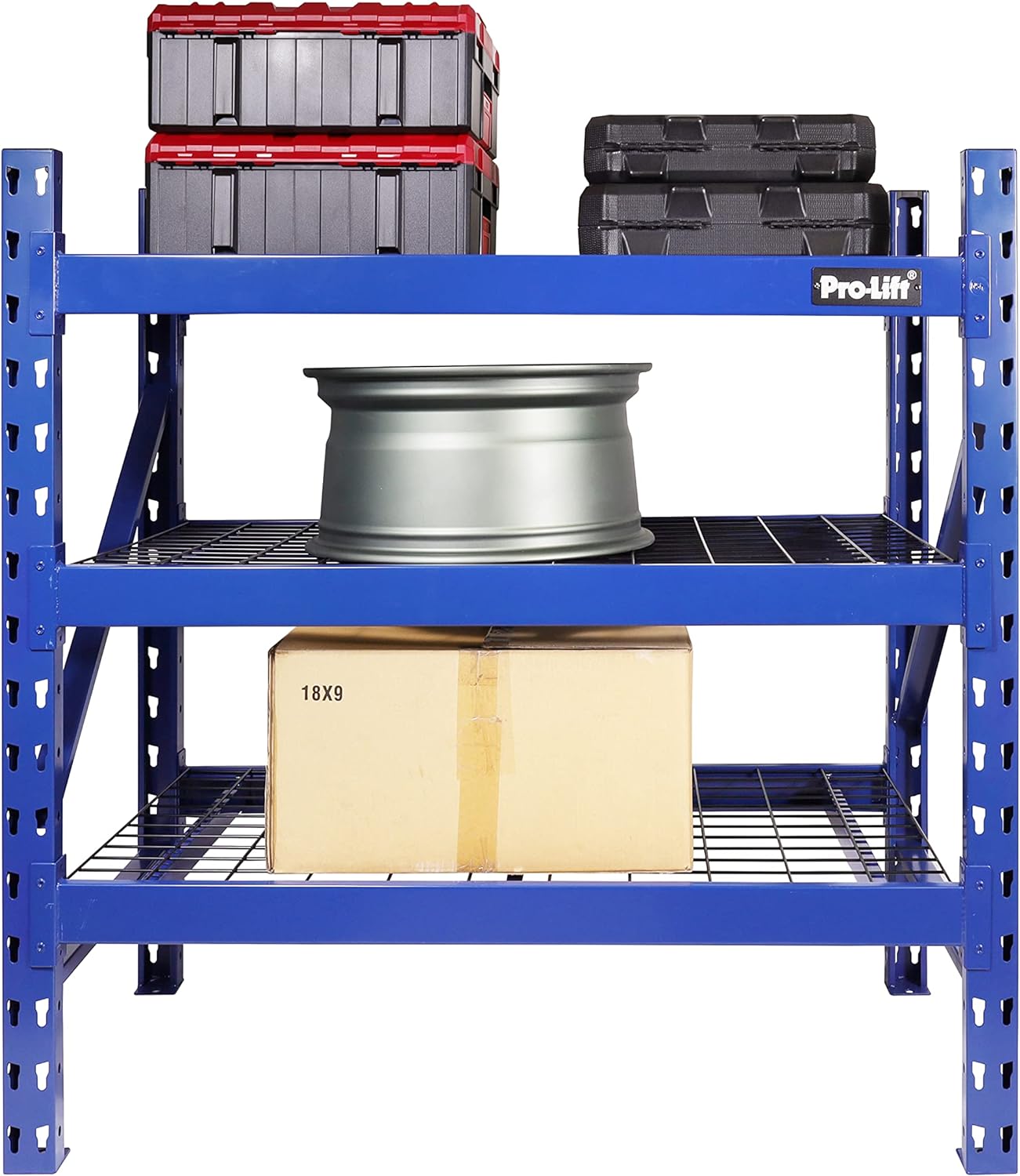 Pro-LifT 3-Tier Heavy Duty Metal Shelving - 3000 lbs Capacity for Garage/Basement Organization - Pro-Lift